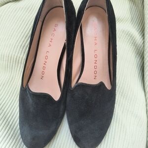 Sacha London Black Suede Heels